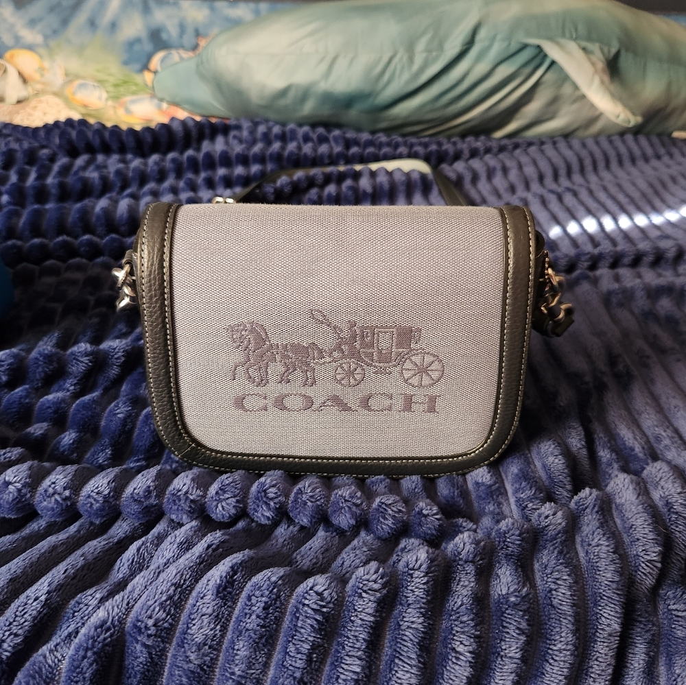 Coach crossbody denim bag